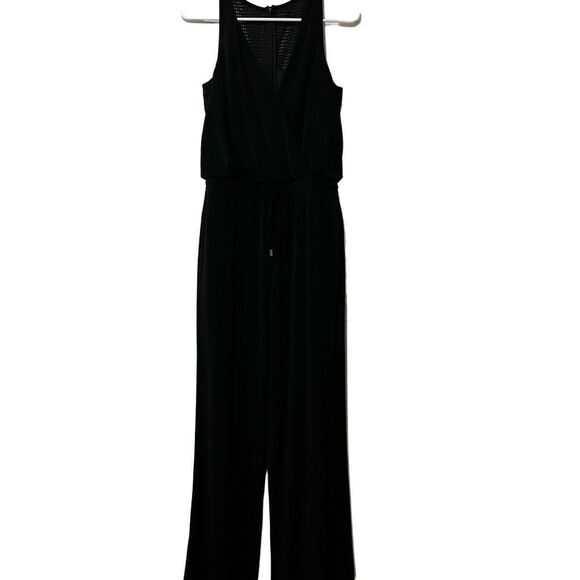Vince Camuto Black, Tie Front, Tank Jumpsuit Size 2 - Picture 2 of 11